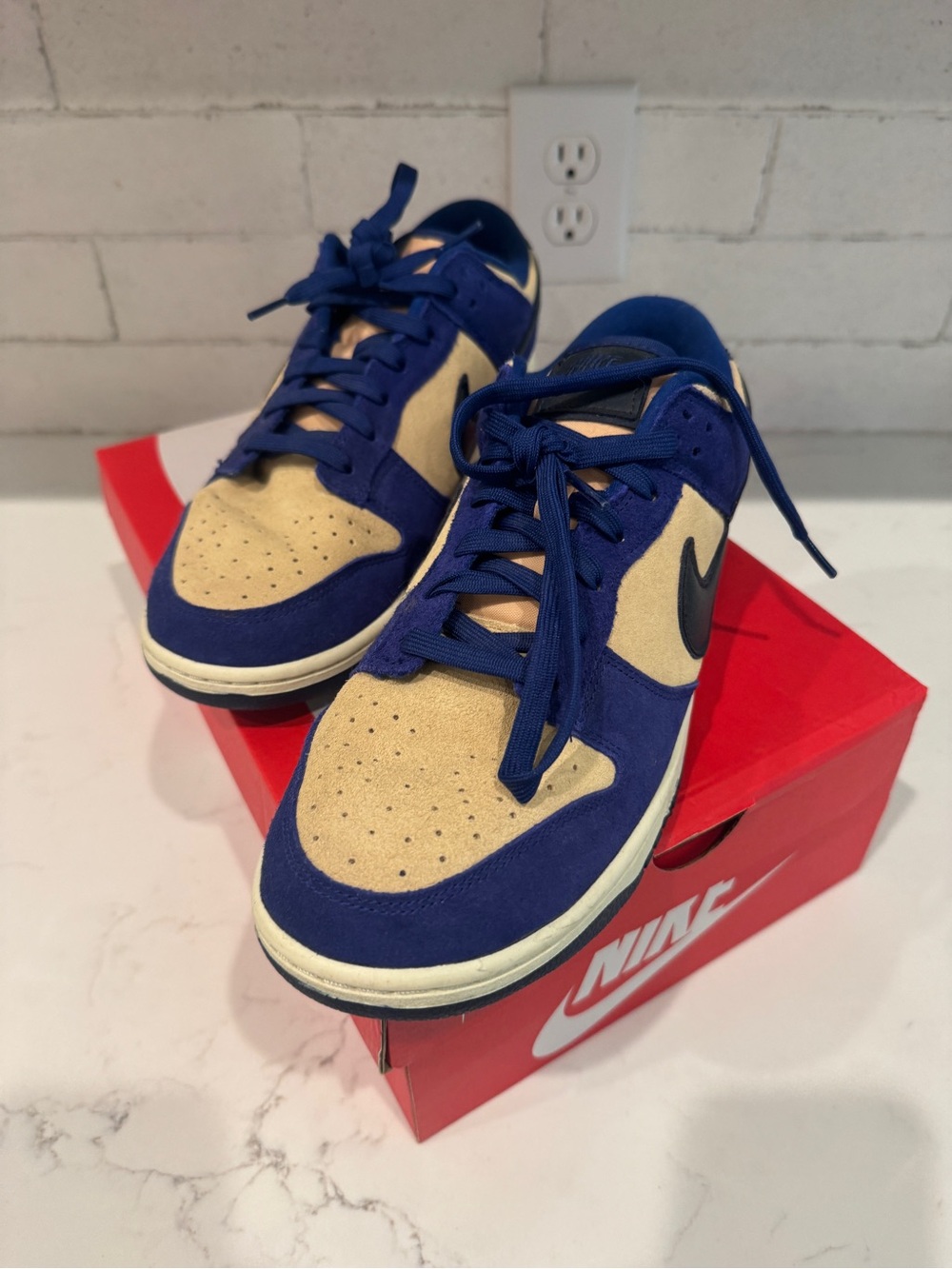 Nike Dunk Low LX Blue Suede Sneaker | DV7411-400 | Women's Size US 12 Men 10.5 - Picture 3 of 10
